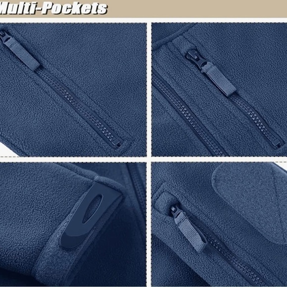 FULL Zip Fleece Hiking Hunting Coat with Multi Pockets - Picture 5 of 9